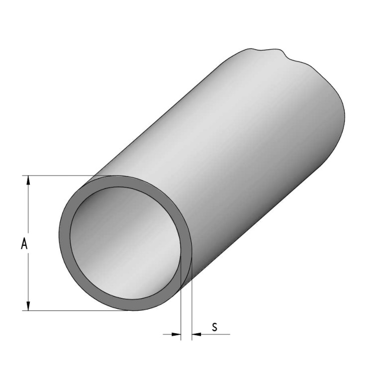 INOX TUBO AISI 304  54X8 SENZA SALDATURA